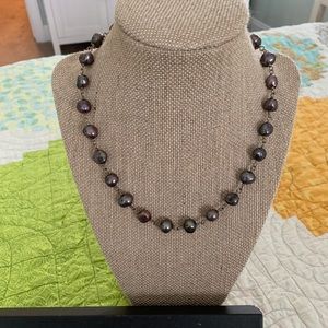 Iridescent fresh water pearl necklace